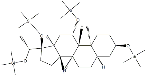 Silane, [[(3alpha,5beta,11beta,20R)-pregnane-3,11,17,20-tetrayl]tetrak is(oxy)]tetrakis*trimethyl- Structural