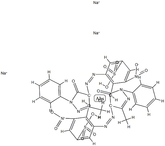 trisodium bis[3-[(4,5-dihydro-3-methyl-5-oxo-1-phenyl-1H-pyrazol-4-yl)azo]-4-hydroxy-5-nitrobenzenesulphonato(3-)]chromate(3-) Structural