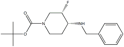 TERT-BUTYL 3,4-CIS-4-(BENZYLAMINO)-3-FLUOROPIPERIDINE-1-CARBOXYLATE RACEMATE Structural