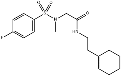 N-[2-(cyclohex-1-en-1-yl)ethyl]-N~2~-[(4-fluorophenyl)sulfonyl]-N~2~-methylglycinamide Structural