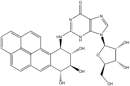 Guanosine, 2'-deoxy-N-(7,8,9,10-tetrahydro-7,8,9-trihydroxybenzo(A)pyren-10-yl)-, (7alpha,8beta,9alpha,10beta)-(+-)- Structural