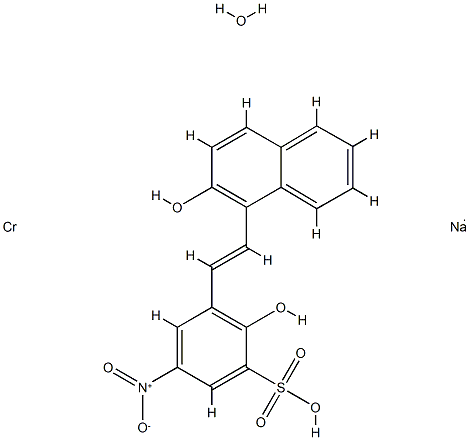sodium hydroxy[2-hydroxy-3-[(2-hydroxy-1-naphthyl)azo]-5-nitrobenzenesulphonato(3-)]chromate(1-)  Structural