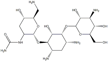 4-O-[6-Amino-2-[(aminocarbonyl)amino]-2,3,6-trideoxy-α-D-ribo-hexopyranosyl]-6-O-(3-amino-3-deoxy-α-D-glucopyranosyl)-2-deoxy-D-streptamine Structural