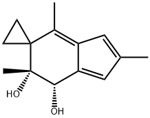 Spiro[cyclopropane-1,5-[5H]indene]-6,7-diol, 6,7-dihydro-2,4,6-trimethyl-, (6R,7S)- (9CI) Structural
