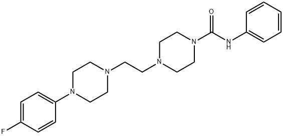 ((p-Fluorophenyl)-4 piperazinyl-1)-1 ((phenylcarbamoyl)-4 piperazinyl- 1)-2 ethane [French]