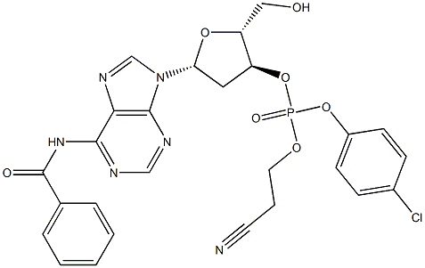 3'-Adenylic acid, N-benzoyl-2'-deoxy-, 4-chlorophenyl 2-cyanoethyl ester       