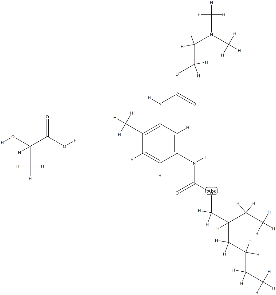 lactic acid, compound with 3-[2-(dimethylamino)ethyl] 1-(2-ethylhexyl) toluene-2,4-dicarbamate (1:1) Structural