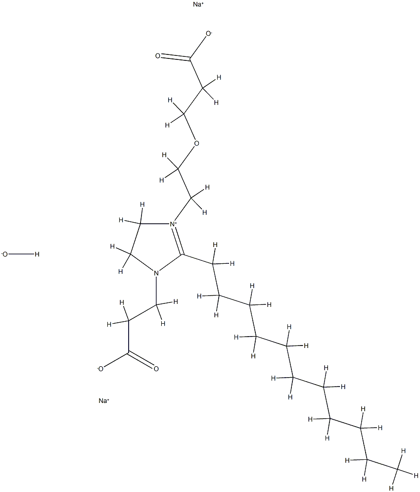 disodium 1-[2-(2-carboxyethoxy)ethyl]-1(or 3)-(2-carboxyethyl)-4,5-dihydro-2-undecyl-1H-imidazolium hydroxide Structural
