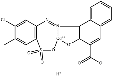 hydrogen [4-[(5-chloro-4-methyl-2-sulphophenyl)azo]-3-hydroxynaphthalene-2-carboxylato(3-)]cadmate(1-) Structural