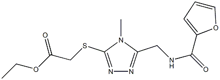ethyl 2-((5-((furan-2-carboxamido)methyl)-4-methyl-4H-1,2,4-triazol-3-yl)thio)acetate Structural