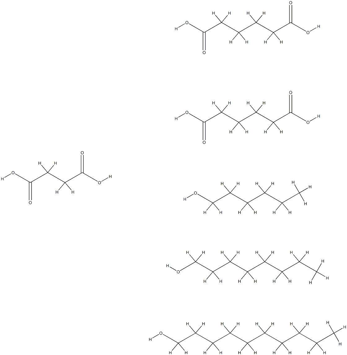 Hexanedioic acid, mixed esters with 1-decanol, glutaric acid, 1-hexanol, 1-octanol and succinic acid Structural