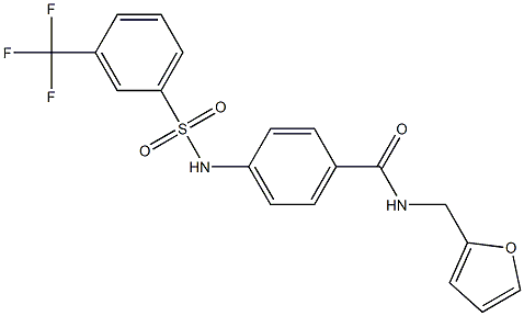 N-(2-furylmethyl)-4-({[3-(trifluoromethyl)phenyl]sulfonyl}amino)benzamide Structural