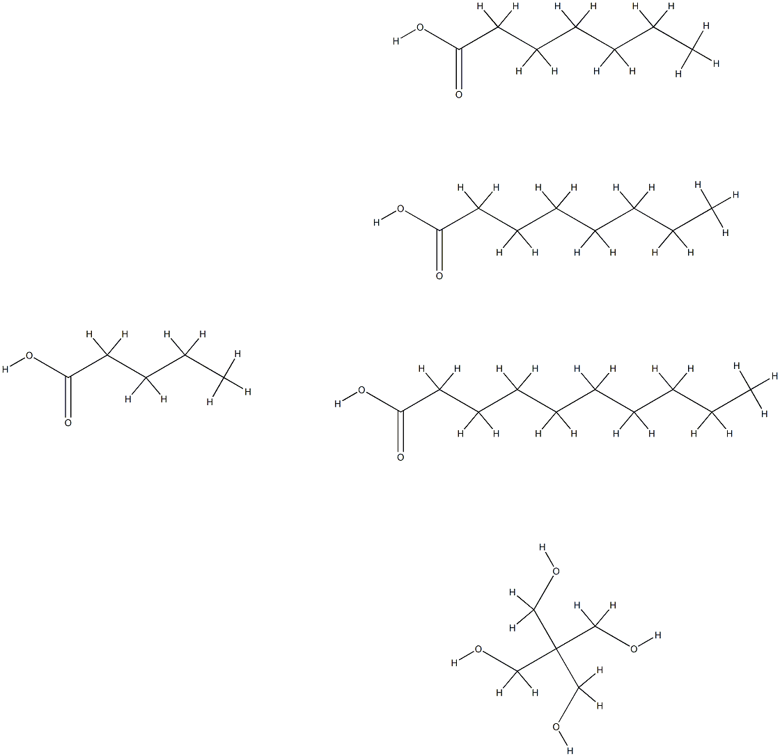 Decanoic acid, mixed esters with heptanoic acid, octanoic acid, pentaerythritol and valeric acid  Structural