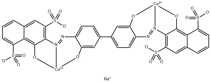 tetrasodium [mu-[[7,7'-[(3,3'-dihydroxy[1,1'-biphenyl]-4,4'-diyl)bis(azo)]bis[8-hydroxynaphthalene-1,6-disulphonato]](8-)]]dicuprate(4-)      