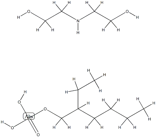 Phosphoric acid, 2-ethylhexyl ester, compd. with 2,2'-iminobis[ethanol] Structural