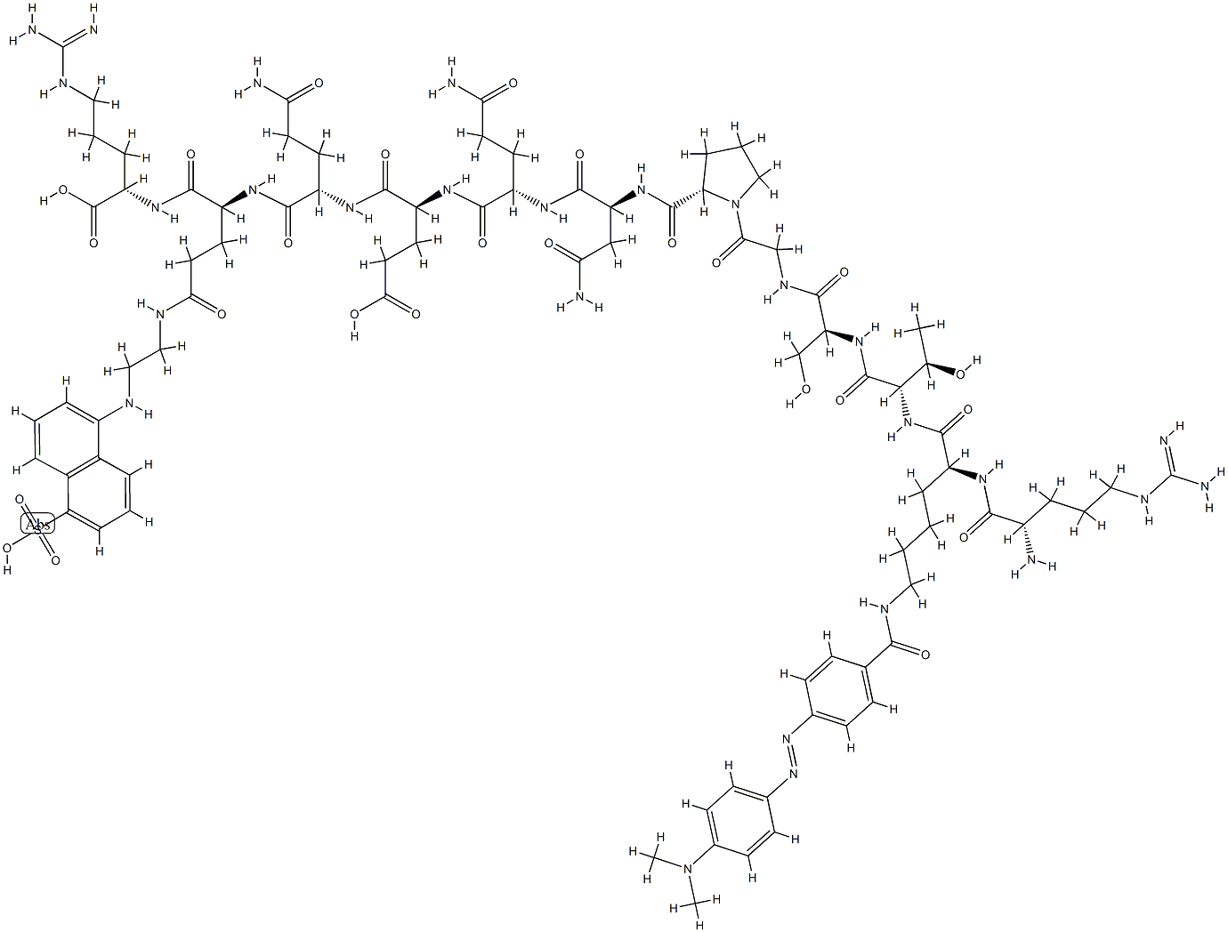 H-Arg-Lys(DABCYL)-Thr-Ser-Gly-Pro-Asn-Gln-Glu-Gln-Glu(EDANS)-Arg-OH Structural