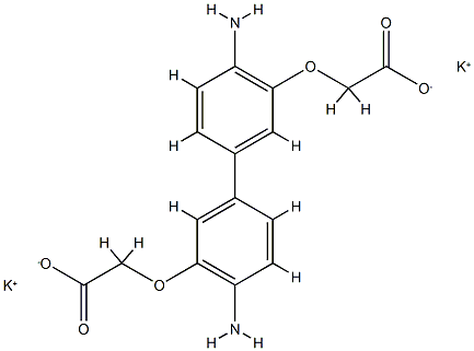 dipotassium O,O'-(4,4'-diaminobiphenyl-3,3'-ylene)diglycollate Structural
