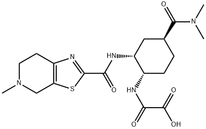 2-(((1S,2R,4S)-4-(dimethylcarbamoyl)-2-(5-methyl-4,5,6,7-tetrahydrothiazolo[5,4-c]pyridine-2-carboxamido)cyclohexyl)amino)-2-oxoacetic acid Structural