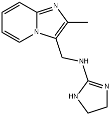 Imidazo[1,2-a]pyridine, 3-[(2-imidazolin-2-ylamino)methyl]-2-methyl- (8CI) Structural