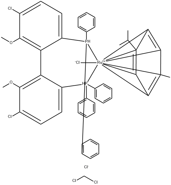 Chloro[(S)-(-)-5,5'-dichloro-6,6'-dimethoxy-2,2'-bis(diphenylphosphino)-1,1'-biphenyl](p-cymene)ruthenium(II)chlorideCH2Cl2adduct