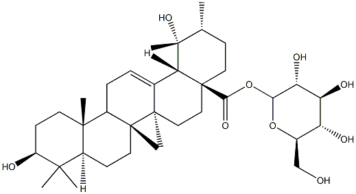 PoMolic acid 28-O-beta-D-glucopyranosyl ester Structural