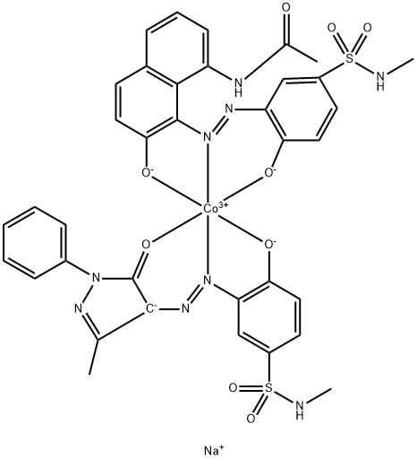 Cobaltate(1-), [3-[(4,5-dihydro-3-methyl-5-oxo-1-phenyl-1H-pyrazol-4-yl)azo]-4-hydroxy-N-methylbenzenesulfonamidato(2-)][N-[7-hydroxy-8-[[2-hydroxy-5-[(methylamino)sulfonyl]phenyl]azo]-1-naphthalenyl]acetamidato(2-)]-, sodium  