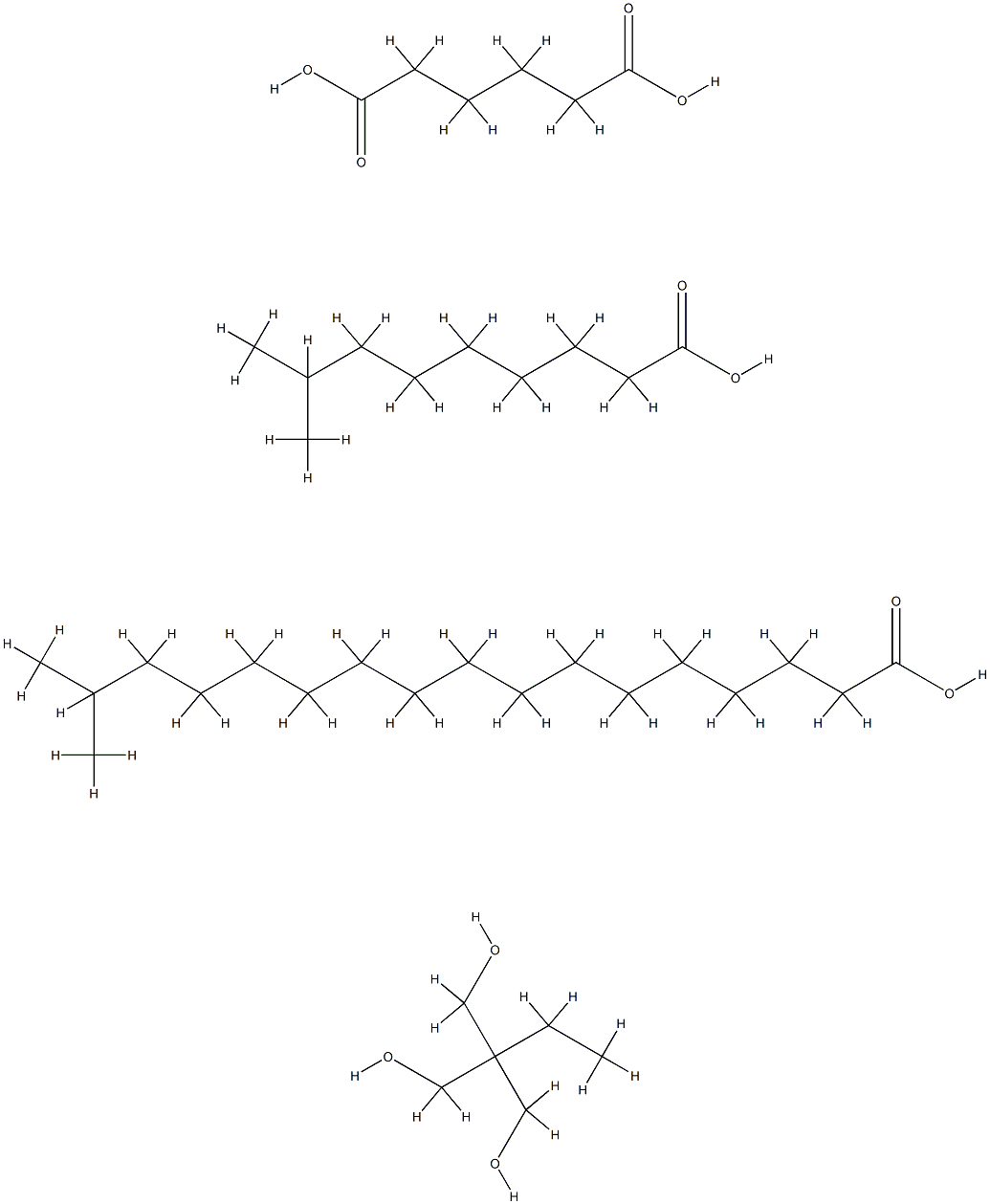 Hexanedioic acid, mixed esters with isodecanoic acid, isooctadecanoic acid and trimethylolpropane Structural