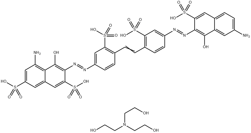 2,7-Naphthalenedisulfonic acid, 5-amino-3-[[4-[2-[4-[(7-amino-1-hydroxy-3-sulfo-2-naphthalenyl)azo]-2-sulfophenyl]ethenyl]-3-sulfophenyl]azo]-4-hydroxy-, potassium salt, compd. with 2,2',2''-nitrilotris[ethanol]       