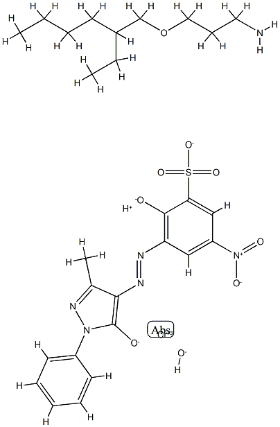 hydrogen [3-[(4,5-dihydro-3-methyl-5-oxo-1-phenyl-1H-pyrazol-4-yl)azo]-2-hydroxy-5-nitrobenzenesulphonato(3-)]hydroxychromate(1-), compound with 3-[(2-ethylhexyl)oxy]propylamine (1:1) Structural