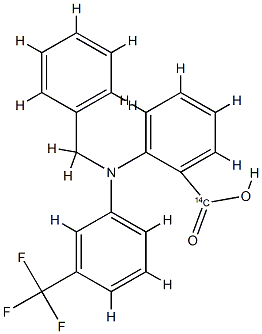 Benzoic-carboxy-14C  acid,  2-[(phenylmethyl)[3-(trifluoromethyl)phenyl]amino]-  (9CI) Structural