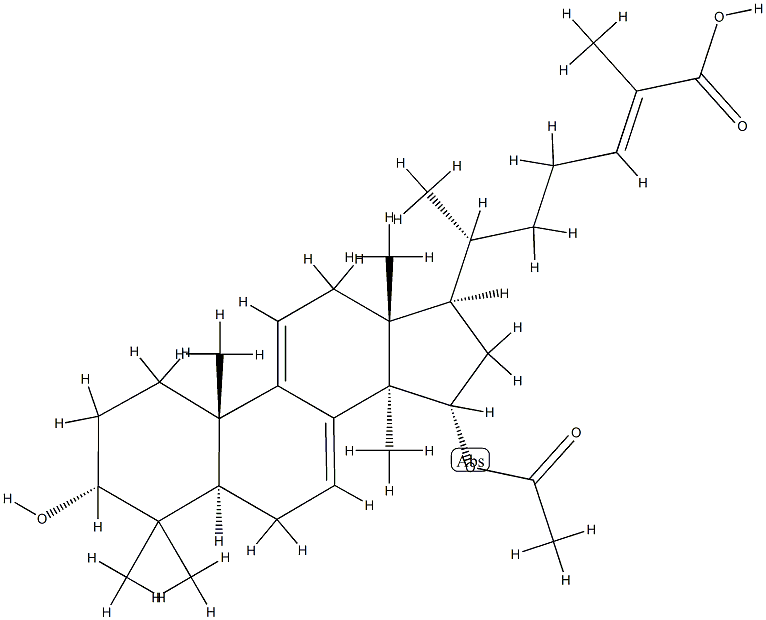 (24E)-3α-Hydroxy-15α-acetoxylanosta-7,9(11),24-triene-26-oic acid Structural