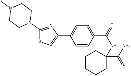 N-[1-(aminocarbonyl)cyclohexyl]-4-[2-(4-methyl-1-piperazinyl)-4-thiazolyl] Structural