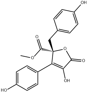 2-(4-Hydroxybenzyl)-3-(4-hydroxyphenyl)-4-hydroxy-5-oxo-2,5-dihydrofuran-2-carboxylic acid methyl ester Structural