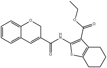 ethyl 2-(2H-chromene-3-carboxamido)-4,5,6,7-tetrahydrobenzo[b]thiophene-3-carboxylate Structural