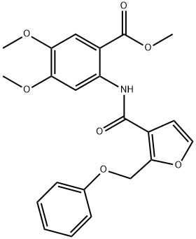 methyl 4,5-dimethoxy-2-(2-(phenoxymethyl)furan-3-carboxamido)benzoate Structural