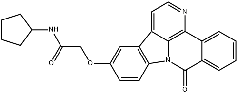 N-cyclopentyl-2-((8-oxo-8H-benzo[c]indolo[3,2,1-ij][1,5]naphthyridin-12-yl)oxy)acetamide Structural