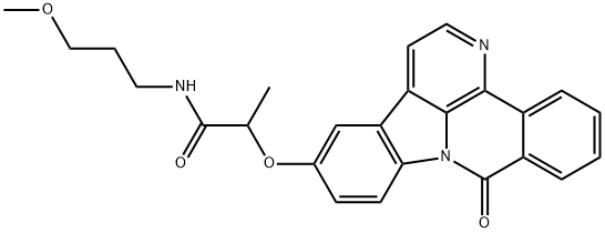 N-(3-methoxypropyl)-2-((8-oxo-8H-benzo[c]indolo[3,2,1-ij][1,5]naphthyridin-12-yl)oxy)propanamide Structural