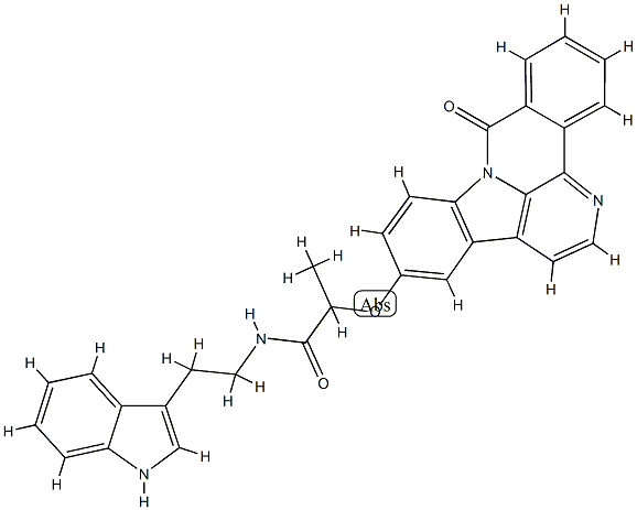 N-(2-(1H-indol-3-yl)ethyl)-2-((8-oxo-8H-benzo[c]indolo[3,2,1-ij][1,5]naphthyridin-12-yl)oxy)propanamide