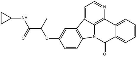N-cyclopropyl-2-((8-oxo-8H-benzo[c]indolo[3,2,1-ij][1,5]naphthyridin-12-yl)oxy)propanamide Structural
