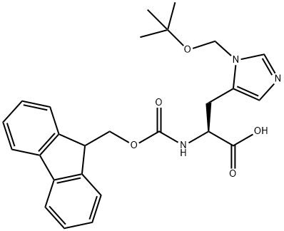 FMOC-HIS(BUM)-OH Structural