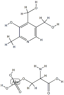 DL-serine dihydrogen phosphate, compound with 5-hydroxy-6-methylpyridine-3,4-dimethanol (1:1) Structural Picture