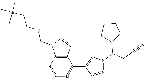 1H-Pyrazole-1-propanenitrile, β-cyclopentyl-4-[7-[[2-(triMethylsilyl)ethoxy]Methyl]-7H-pyrrolo[2,3-d]pyriMidin-4-yl]- Structural