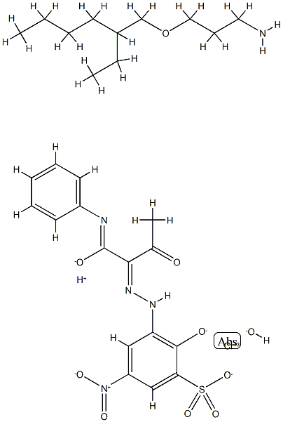 hydrogen [3-[[1-[anilinocarbonyl]-2-oxopropyl]azo]-2-hydroxy-5-nitrobenzene-1-sulphonato(3-)]hydroxychromate(1-) , compound with 3-[(2-ethylhexyl)oxy]propylamine (1:1) Structural