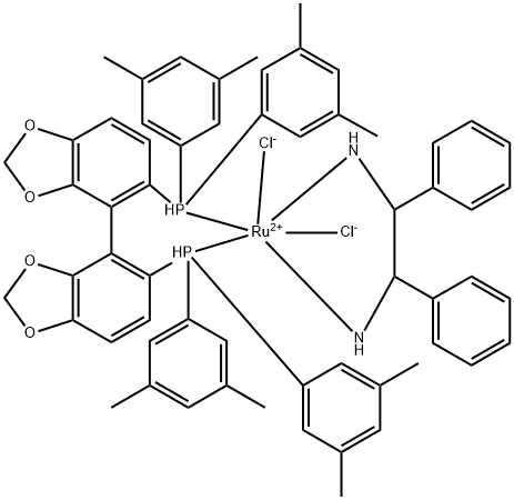 Dichloro{(R)-(+)-5,5'-bis[di(3,5-xylyl)phosphino]-4,4'-bi-1,3-benzodioxole}[(1R,2R)-(+)-1,2-diphenylethylenediamine]ruthenium(II) RuCl2[(R)-dm-segphos][(R,R)-dpen]　