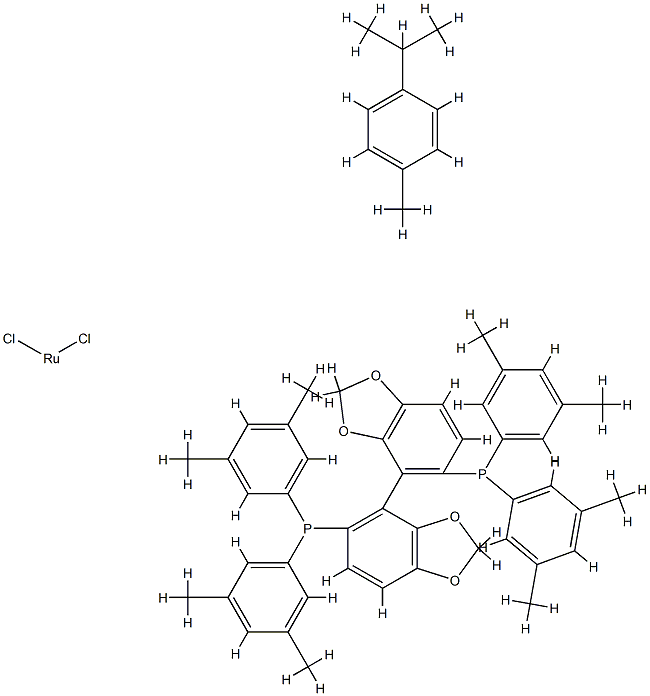 Chloro{(R)-(+)-5,5'-bis[di(3,5-xylyl)phosphino]-4,4'-bi-1,3-benzodioxole} (p-cymene)ruthenium(II)chloride[RuCl(p-cymene)((R)-dm-segphos)]Cl　