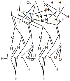 dihydrogen bis[8-hydroxy-7-iodoquinoline-5-sulphonato(2-)-N1,O8]cuprate(2-), compound with trimethylamine (1:2)  