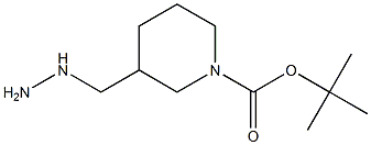 1-Piperidinecarboxylic acid, 3-(hydrazinylmethyl)-, 1,1-dimethylethyl ester Structural