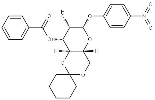 p-Nitrophenyl 3-O-Benzoyl-4,6-cyclohexylidene--D-mannopyranoside Structural