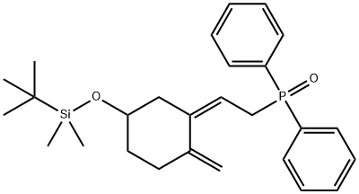tert-Butyl-{3-[2-(diphenyl-phosphinoyl)-ethylidene]-4-methylene-cyclohexyloxy-dimethyl-silane Structural