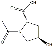 D-Proline, 1-acetyl-4-hydroxy-, (4S)-rel- (9CI) Structural